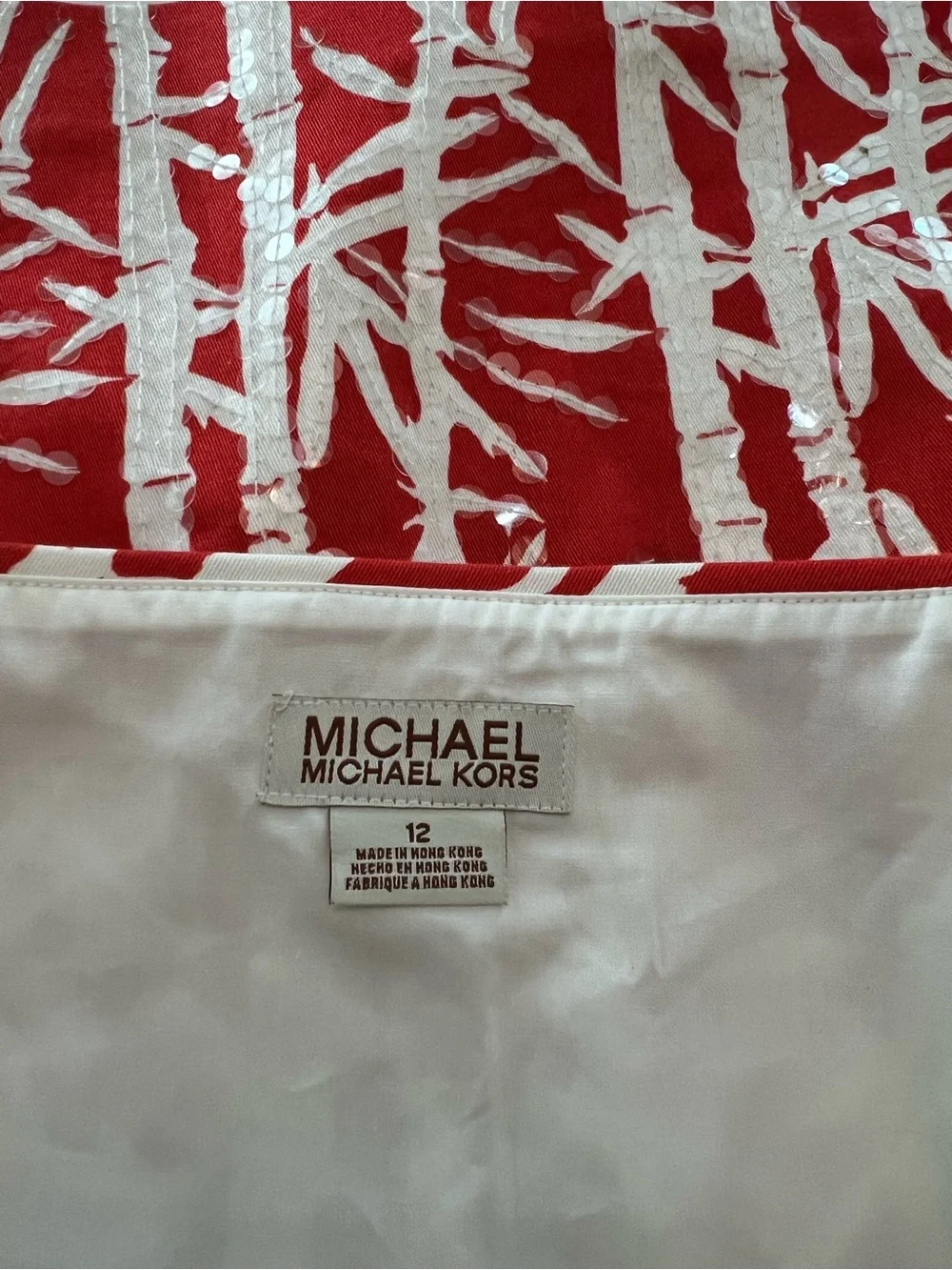 Michael Kors Sequin Bamboo Pattern Mini Skirt